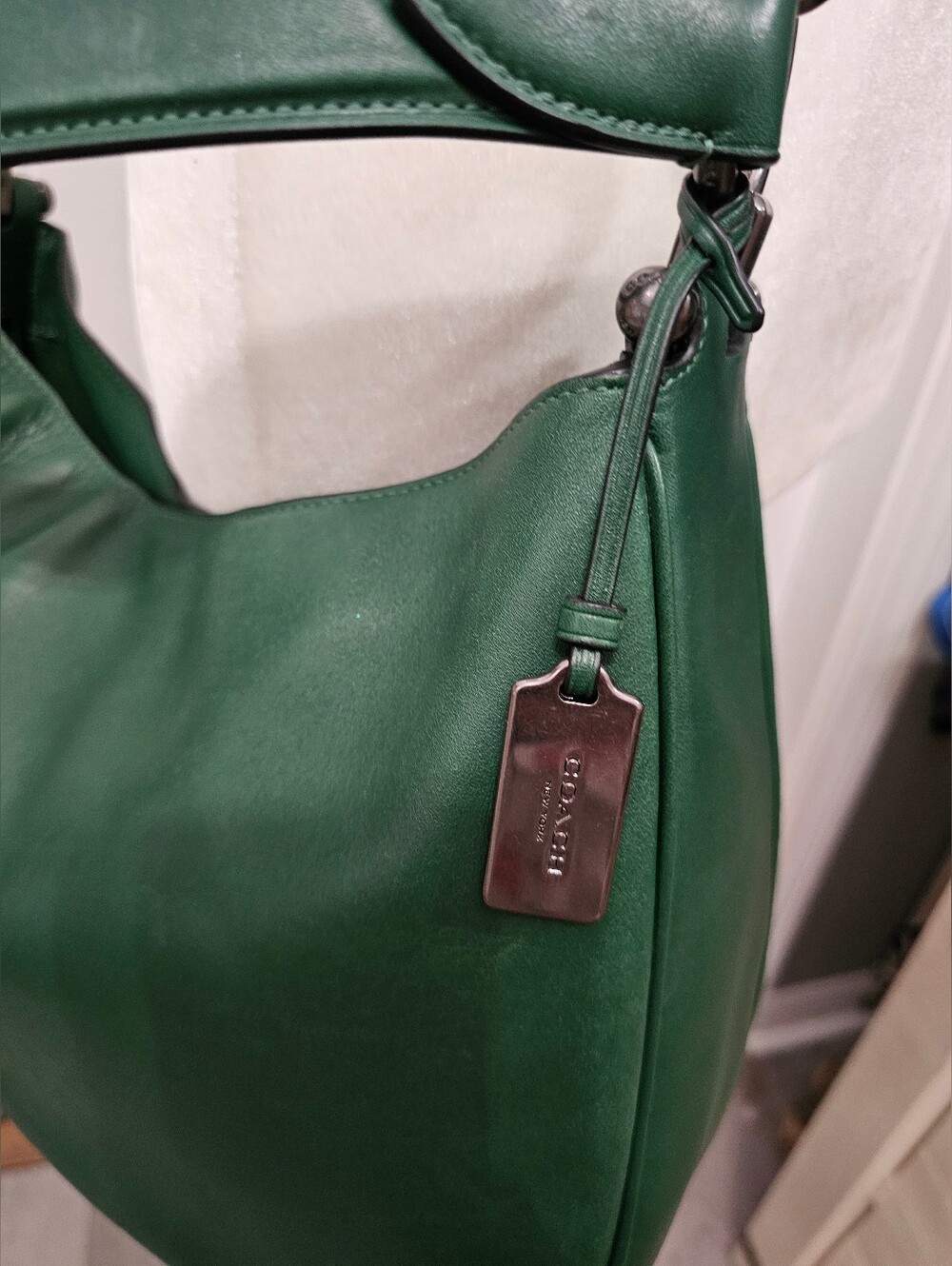 Coach Mae Hobo Hunter Green Glovetanned Leather Crossbody Bag - Picture 9 of 15